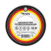 Фото изолента пвх профессиональная 0.18х19мм 20м бел. (уп.10шт) kranz kr-09-2801