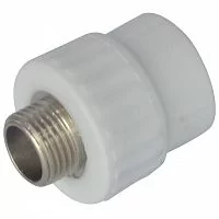 Фото муфта pp-r комбинированная белая нр дн 20х3/4" valfex 10130120