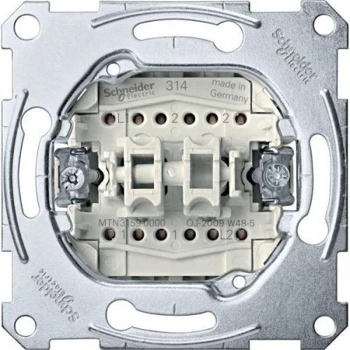 Фото механизм переключателя сп 2-кноп. 1п merten на 2 напр. с зам. конт. sche mtn3159-0000 Schneider Electric