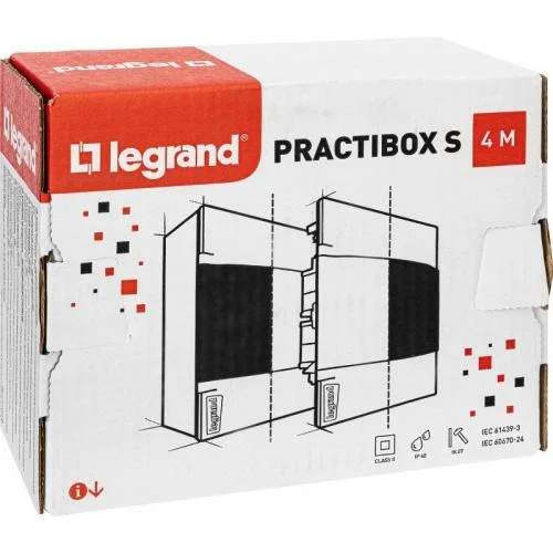 Фото щиток пластиковый навесной practibox s 1х4 бел. дверь leg 134604 Legrand фото 3