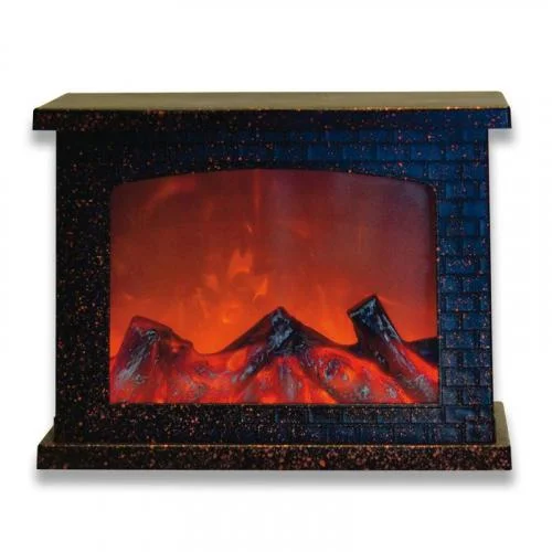 Фото фонарь led "камин" uld-l2821-005/dnb/red brown fireplace 3аа (не в/к) 28х21см 5 диодов эффект пламени корпус корич. uniel ul-00007291 Uniel