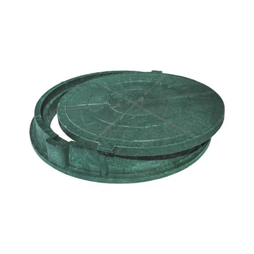 Фото люк полимер (легкий) зелёный круглый 760х630 h=90мм 30кн сантехкомплект Сантехкомплект