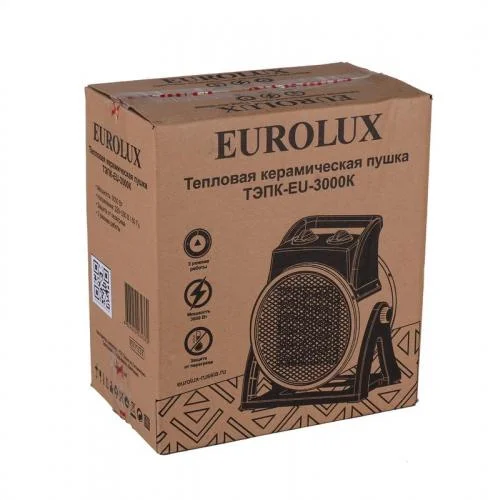 Фото пушка тепловая электрическая тэпк-eu-3000k круглая керамич. нагрев. элемент eurolux 67/1/37 EUROLUX фото 7