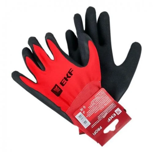 Фото перчатки рабочие profi с рельефным латексным покрытием (15 класс 10 разм) expert ekf pe15nl-10-proxima EKF фото 2