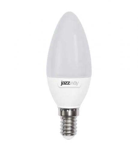 Фото лампа светодиодная pled-sp c37 7вт свеча 3000к тепл. бел. e14 530лм 230в jazzway 1027818-2 JazzWay