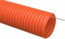 Фото труба гофрированная тяжелая пнд d16мм с протяжкой оранж. (уп.100м) iek ctg21-16-k09-100