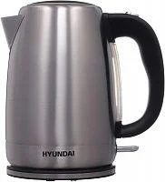 Фото чайник электрический hyk-s2030 1.7л 2200вт серебр. матов./черн. (корпус: металл) hyundai 1180741