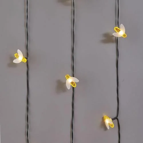 Фото светильник светодиодный каскад янтарные пчелы 10м ip65 садовый с выносной солнечн. панелью 2м и аккумулятором тепл. бел. lamper 602-252 Lamper