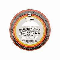 Фото изолента пвх профессиональная 0.18х19мм 20м красн. kranz kr-09-2804