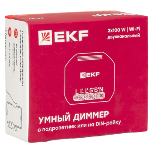 Фото умный диммер в подрозетник 2-канальный wi-fi ekf connect EKF фото 10