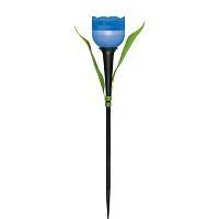 Фото светильник садовый usl-c-454/pt305 "синий тюльпан" blue tulip ip44 солнечная батарея uniel ul-00004279
