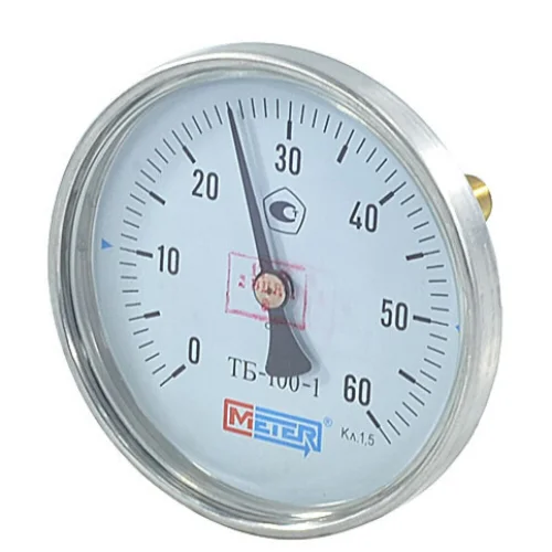 Фото термометр биметаллический осевой дк100 60с l=60мм g1/2" тб-100-1 метер Метер