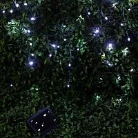 Фото гирлянда садовая erasf22-29 бахрома на солнечной батарее холодный свет 3.8х0.5 эра б0053373