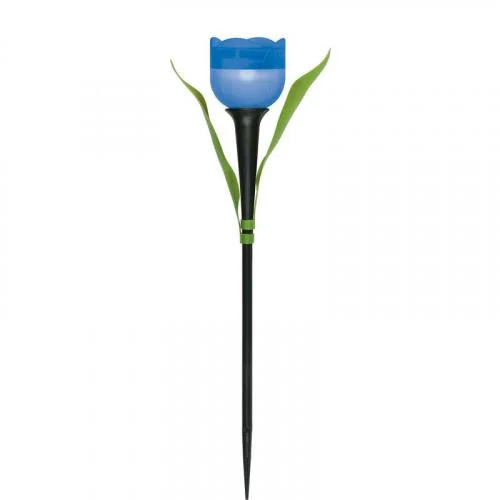Фото светильник садовый usl-c-454/pt305 "синий тюльпан" blue tulip ip44 солнечная батарея uniel ul-00004279 Uniel