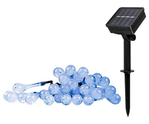 Фото светильник светодиодный slr-g08-30b садовый; гирлянда капли син. солнечная батарея фаzа 5040946 ФАZА