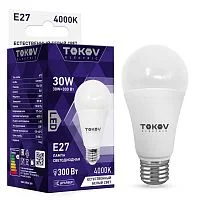 Фото лампа светодиодная 30вт а70 4000к е27 176-264в tokov electric tke-a70-e27-30-4k