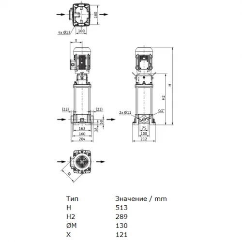 Фото насос многоступенчатый вертикальный helix first v 402-5/16/e/s/400-50 pn16 3х400в/50 гц wilo 4201073  фото 2