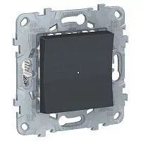 Фото светорегулятор unica new led wiser нажимной универс. 7-200вт антрацит sche nu551554
