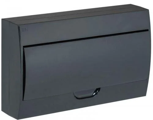 Фото корпус модульный пластиковый щрн-п-18 ip41 навесной черн. черн. дверь iek mkp13-n-18-41-k02 IEK