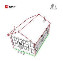 Фото комплект молниезащиты частного дома габ. 15х18м ekf proxima