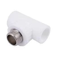 Фото тройник pp-r комбинированный белый нр дн 32х3/4" pro valfex 10128132-pro