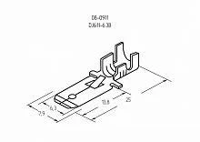 Фото клемма плоская (штекер-6.3мм) 1-1.5кв.мм (dj611-6.3b) rexant 08-0911