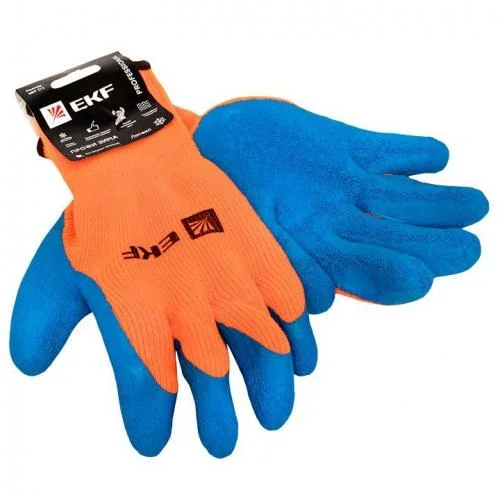 Фото перчатки рабочие профи зима с рельефным латексным покрытием утепленные (10 класс 10 разм) professional ekf pe10lt-10-pro EKF фото 5