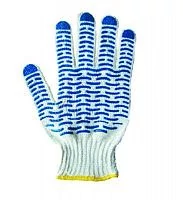 Фото перчатки х/б с покрытием пвх (волна) 5 нитей 65-67г (пара) син. 09-0201