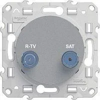 Фото механизм розетки сп r-tv-sat odace оконечная алюм. sche s53r455