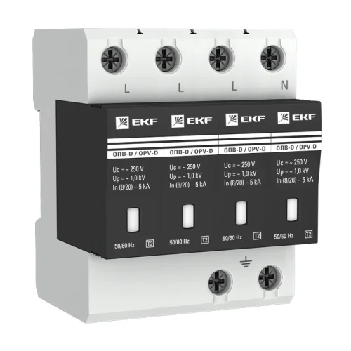 Фото ограничитель импульсных напряжений опв-d/4p in 5ка 275в с сигн. ekf proxima EKF