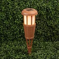 Фото светильник уличный erasf22-35 факел на солнечной батарее садовый бамбук эра б0053383