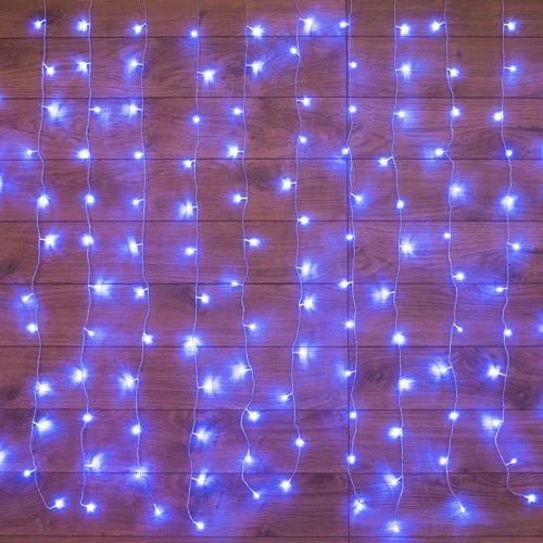 Фото гирлянда "светодиодный дождь" 2.5x2м свечение с динамикой 300led син. 230в провод прозр. neon-night 235-053 Neon-Night