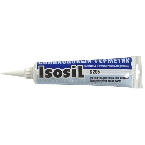 Фото герметик силиконовый санитарный s205 115мл белый isosil Isosil