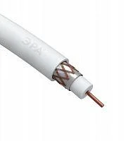 Фото кабель коаксиальный rg-6u 75ом cu/(оплетка cu 64%) pvc 100м бел. эра б0044603