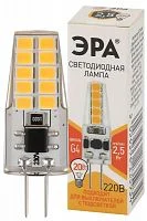 Фото лампа светодиодная led-jc-2.5w-220v-slc-827-g4 jc 2.5вт капсула g4 тепл. бел. 220в эра б0049091