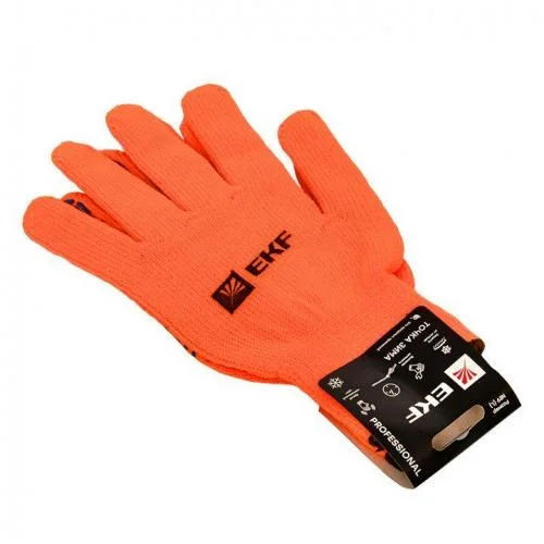 Фото перчатки рабочие точка зима с пвх-покрытием утепленные (7 класс 9 разм) professional ekf pe7ac-9-pro EKF