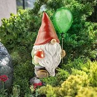 Фото фигура садовая erasf22-08 гном мухомор с шариком полистоун 30см эра б0053360