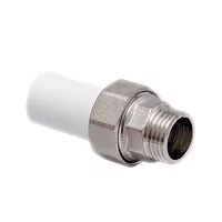 Фото муфта трубная pp-r комбинированная разъемная белая нр дн 20х1/2" ру25 valfex 10158015