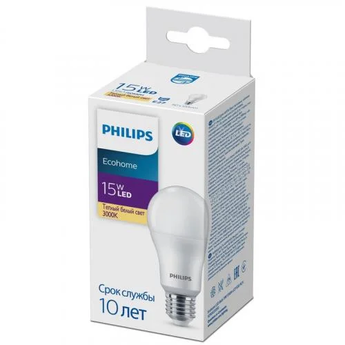 Фото лампа светодиодная ecohome led bulb 15вт 1350лм e27 830 rca philips 929002305017 PHILIPS фото 2