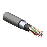 Фото кабель витая пара teracom pro cat.5e f/utp 4 пары solid внешний 24awg оболочка ldpe цвет черный (упак. 305м)