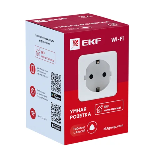 Фото умная розетка ekf сonnect wi-fi белая EKF фото 3