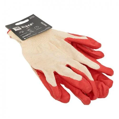 Фото перчатки рабочие защита с одинарным латексным обливом (13 класс 10 разм) master ekf pe13lt-10-mas EKF фото 2