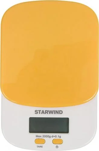 Фото весы кухонные электронные ssk2158 макс.вес:2кг оранж. starwind 317448 STARWIND