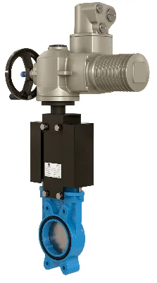Задвижка шиберная Valstok, серия VAB, DN0600 PN4 невыдвижной шток, корпус GJS-400-15 (GGG40), нож AISI 304, NBR, Электропривод AUMA SA 10.2 380В Фото задвижка шиберная valstok, серия vab, dn0600 pn4 невыдвижной шток, корпус gjs-400-15 (ggg40), нож aisi 304, nbr, электропривод auma sa 10.2 380в VALSTOK