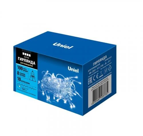 Фото гирлянда led uld-s1000-100/dta white ip20 10м 100 диодов бел. свет провод прозр. uniel ul-00007201 Uniel