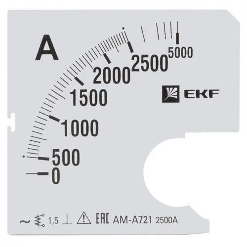 Фото шкала сменная для a721 2500/5а-1.5 proxima ekf s-a721-2500 EKF