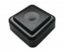 Фото кнопка звонка (выключатель для бытовых электрических звонков) тритон вз1-01 черн./черн.