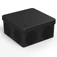 Фото коробка распределительная оп 100х100х50 двухкомпонентная безгалоген. (hf) для прямого монтажа черн. промрукав 60-0300-9005