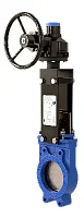 Фото va-013-01-0450-pn6-ssp-r(n)-nbr шиберная задвижка valstok, серия vа, dn 0450, pn=6 бар, редуктор, невыдвижной шток, корпус gjs-400-15 (ggg40), нож aisi304, седловое уплотнение  nbr