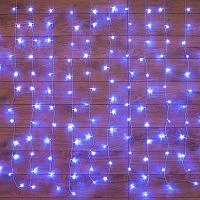 Фото гирлянда "светодиодный дождь" 2.5x2м свечение с динамикой 300led син. 230в провод прозр. neon-night 235-053